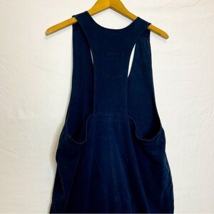 Vintage Blue Maxi Jumper Dress Open Back Pockets Large